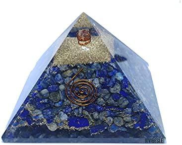 Vibesle Lapis Lazuli Bonsai עץ אבן חן ופירמידה אורגונה קריסטלית | פנג שואי עיצוב בודהה חדר בונסאי שולחן משרד מזל